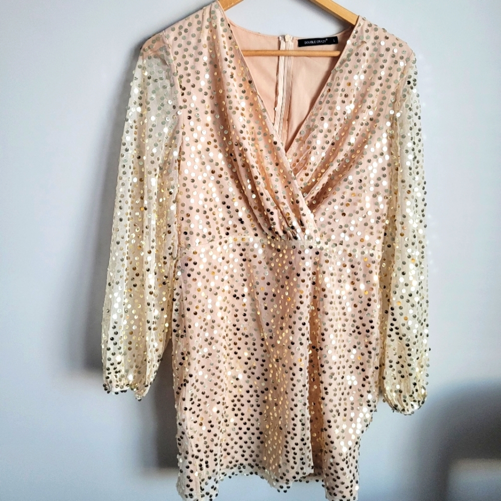 Champagne sequin dress